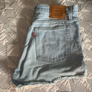 Levi's Light Wash Cut Off Jean Shorts